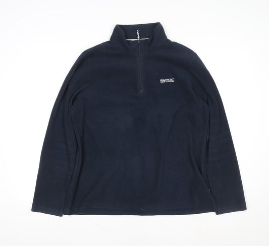 Regatta Mens Blue Fleece 1/4 Zip Pullover Sweatshirt Size L