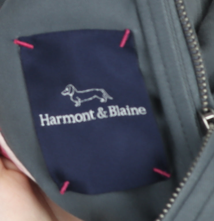 Harmont & Blaine Womens Grey Cotton Belted Parka Jacket Size 12