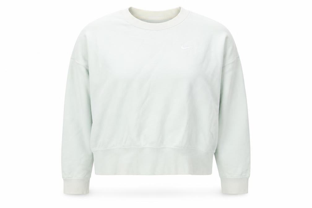 Nike Women's Beige Pullover Sweatshirt Small Logo Crew Neck