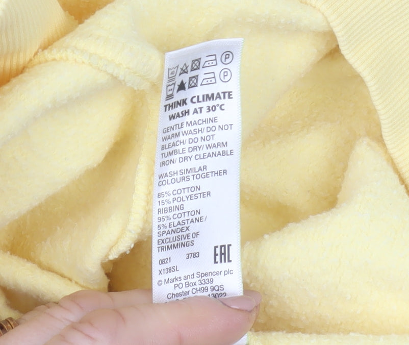 Marks and Spencer Women Yellow Crew Neck Long Sleeve Pullover Sweatshirt Size 6