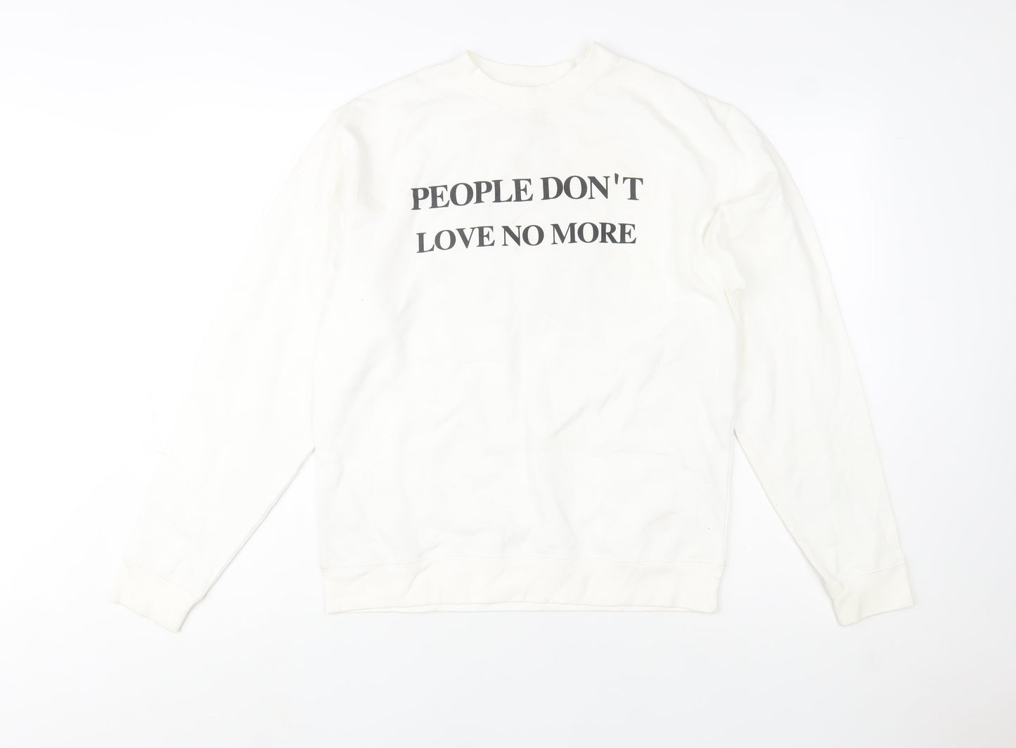Independent Trading Company Women White Graphic Pullover Sweatshirt S