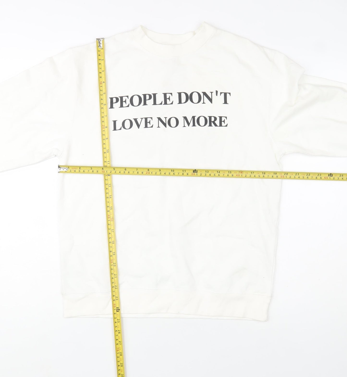 Independent Trading Company Women White Graphic Pullover Sweatshirt S