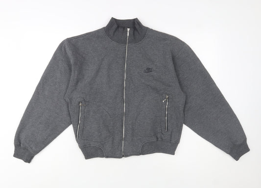 Nike Mens Grey M Track Jacket Full Zip Cotton Blend Casual