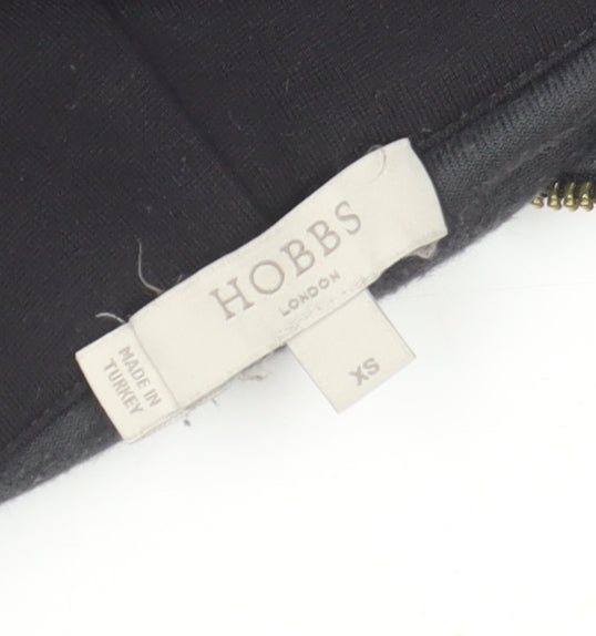Hobbs Women Black XS Velvet Zip Hooded Track Jacket
