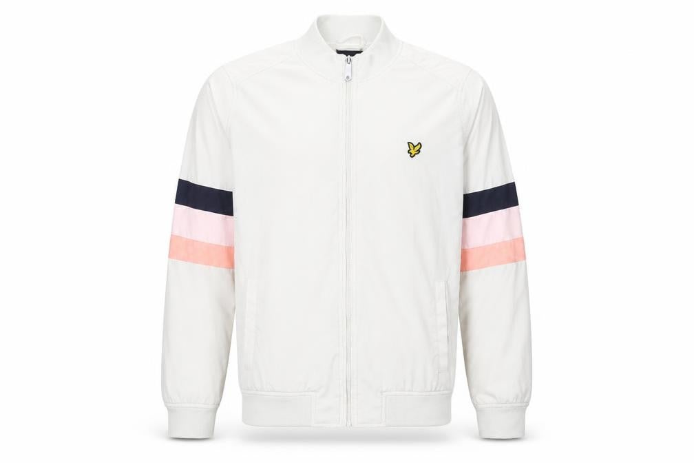 Lyle & Scott Men's White Bomber Jacket M Classic Sports Style