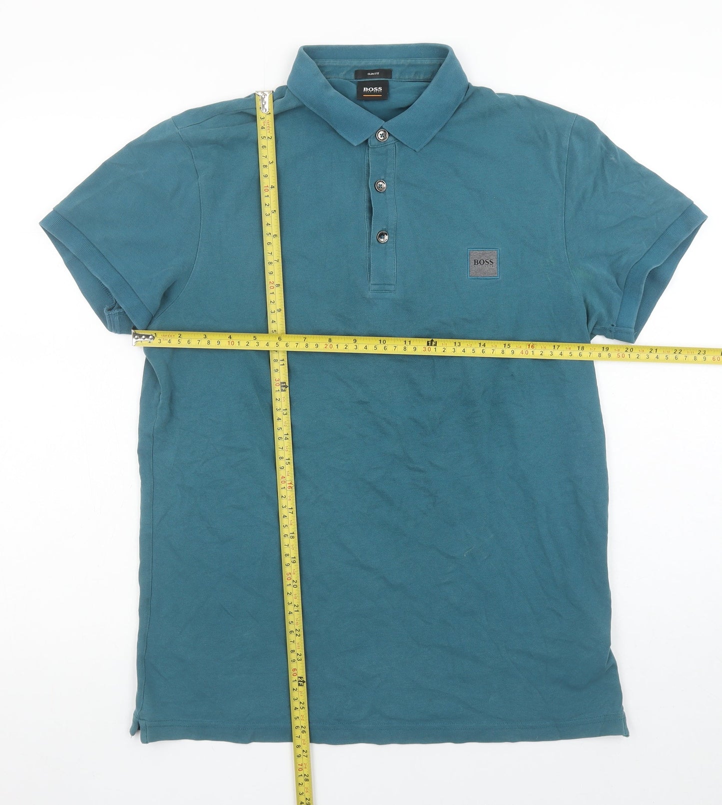 Hugo Boss Men's Blue Slim Fit Cotton Polo Shirt M