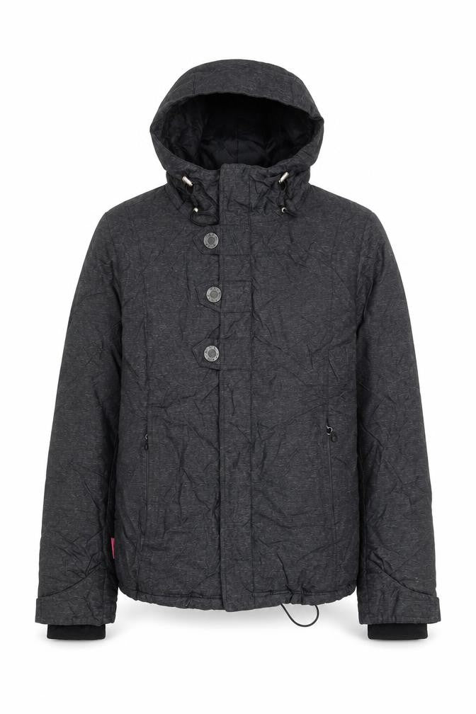 Betty Rides Unisex Adults Grey L Puffer Snowboard Jacket Hooded
