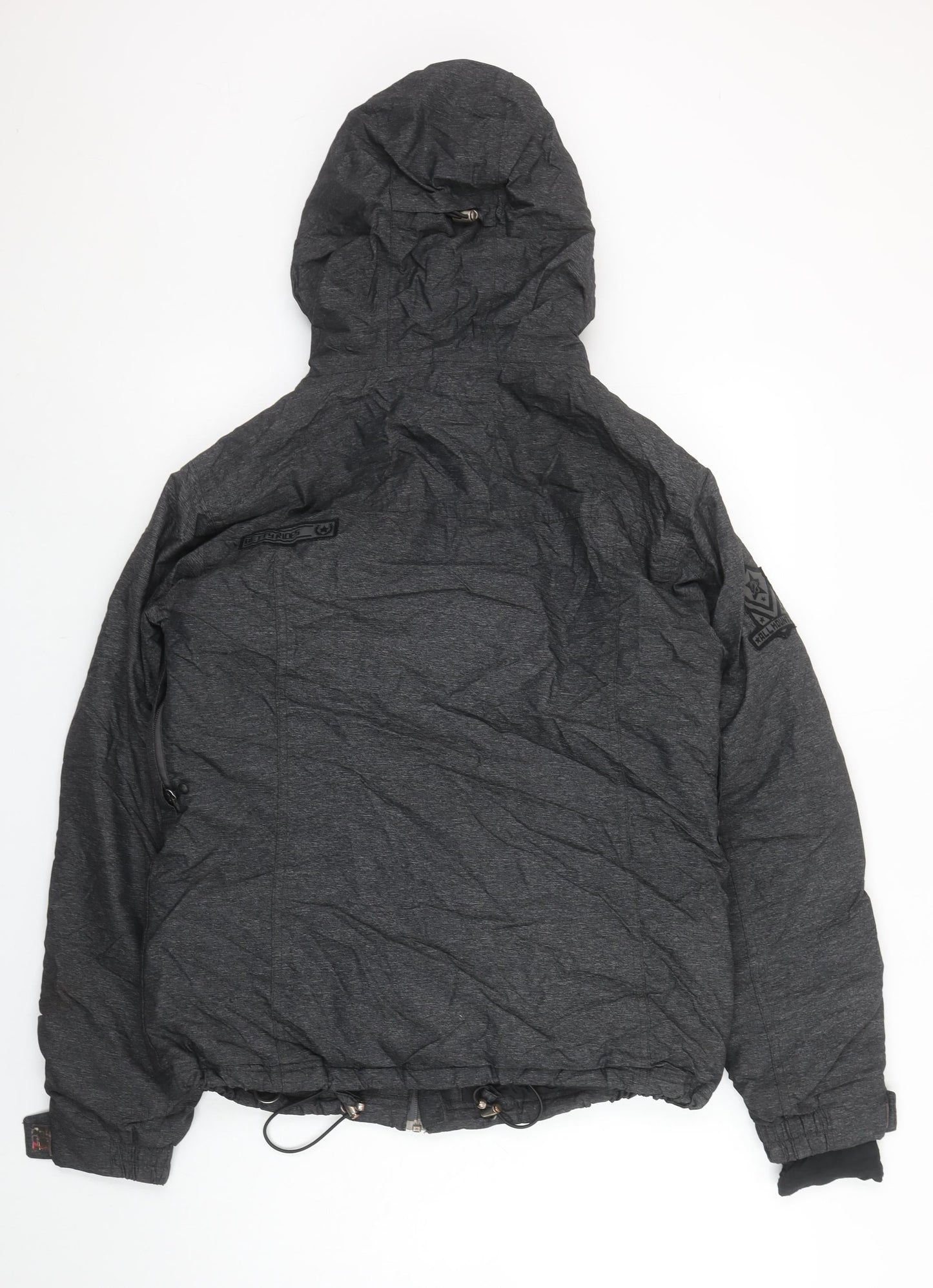 Betty Rides Unisex Adults Grey L Puffer Snowboard Jacket Hooded