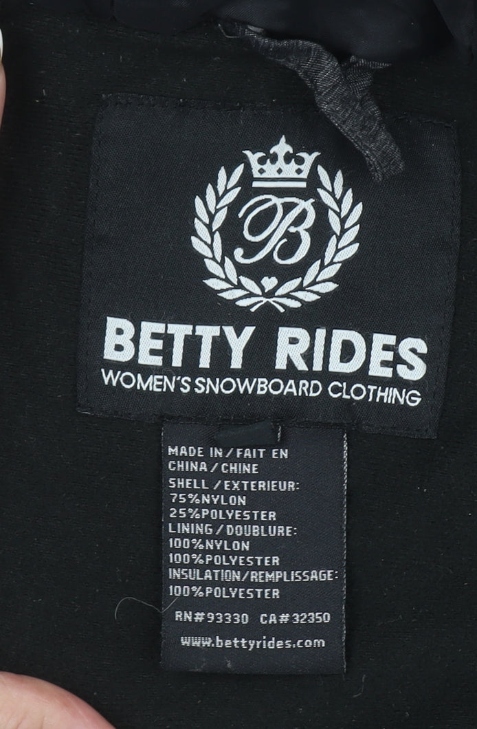 Betty Rides Unisex Adults Grey L Puffer Snowboard Jacket Hooded