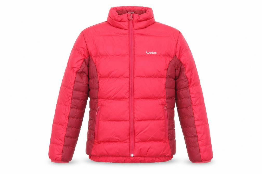 Wedze Girls Red Puffer Jacket 12 Years Down Insulated Winter Ski Coat
