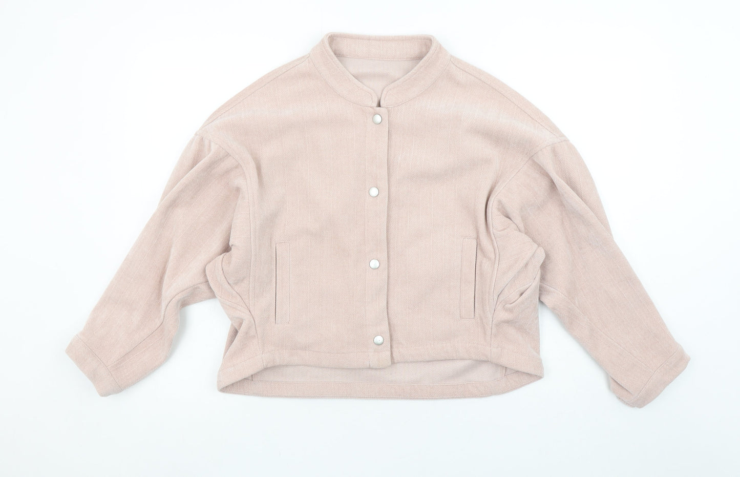 Yarou Women's Beige Cropped Button Jacket Size M Classic Lightweight