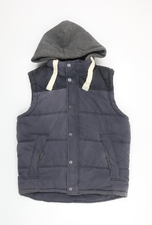 St. George by Duffer Men's Blue Hooded Padded Bodywarmer Size M