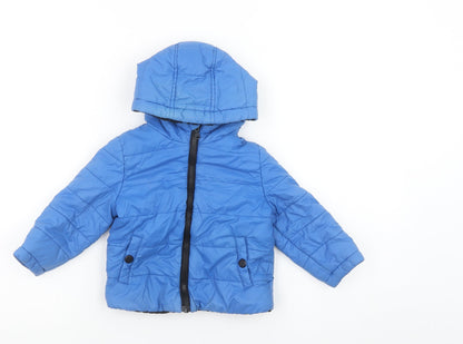 Michael Kors Blue Puffer Jacket 18-24 Months Hooded Winter Coat
