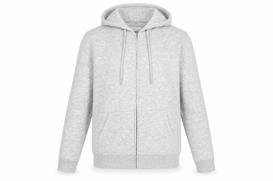 Front view of Papaya Women’s Grey Full Zip Hoodie Small Polyester Blend