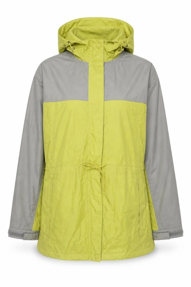 Being Casual Women Green Grey Size 12 Hooded Water Resistant Jacket