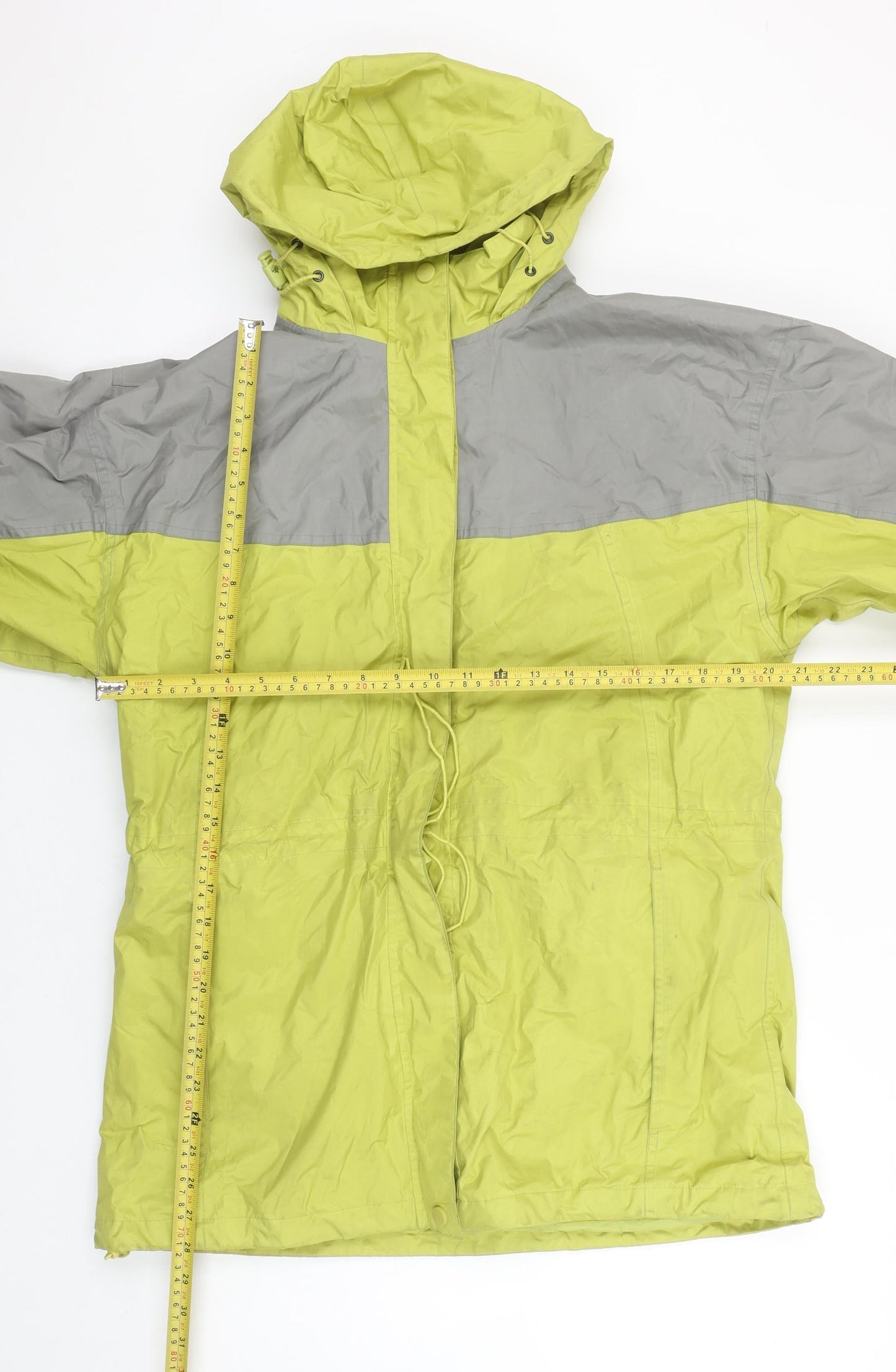 Being Casual Women Green Grey Size 12 Hooded Water Resistant Jacket