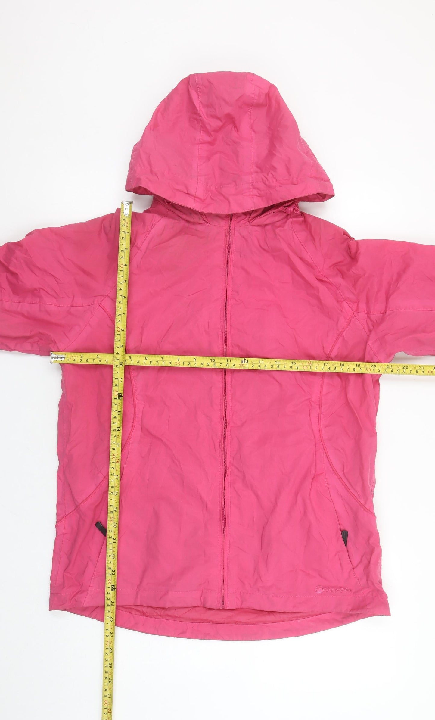 Peter Storm Womens Pink Size 12 Hooded Lightweight Rain Jacket