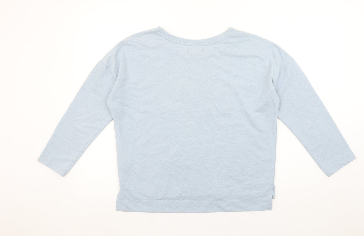 SPAO Womens Blue New York Embroidered 3/4 Sleeve Jersey T-Shirt Size S