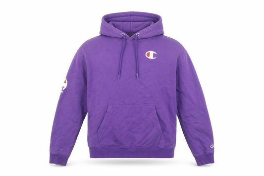 Champion Men's Purple Pullover Hoodie Size S Logo Graphic Sweatshirt