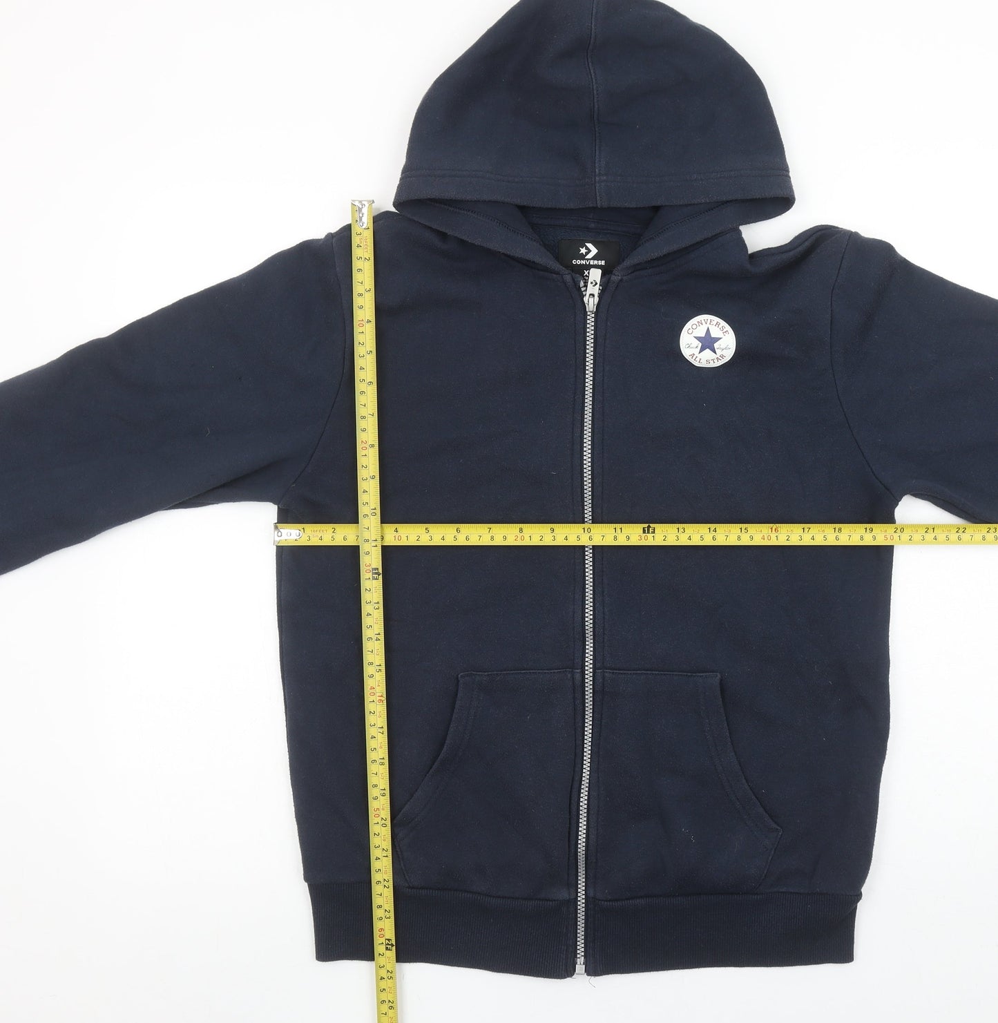 Converse Boys Blue Full Zip Hoodie XL 13-15 Years Cotton Blend All Star