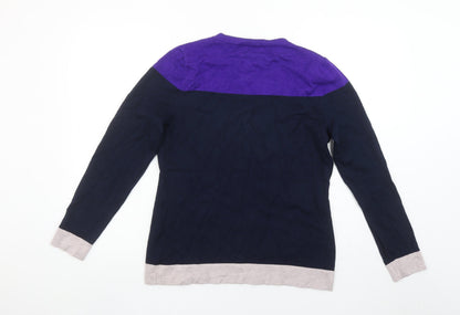 Close-up detail of Gallery Women’s Multicoloured Crew Neck Knit jumper, size M
