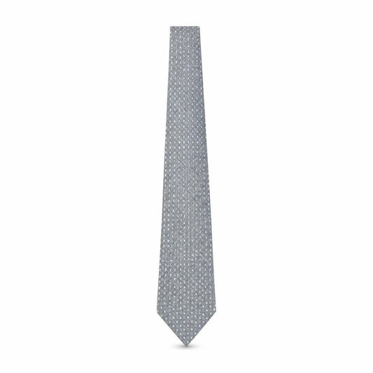 Soprano Men's Grey Geometric Woven Designer Tie One Size