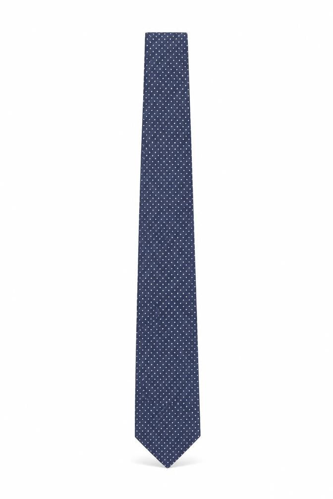 TM Lewin Men's Blue Polka Dot Silk Tie