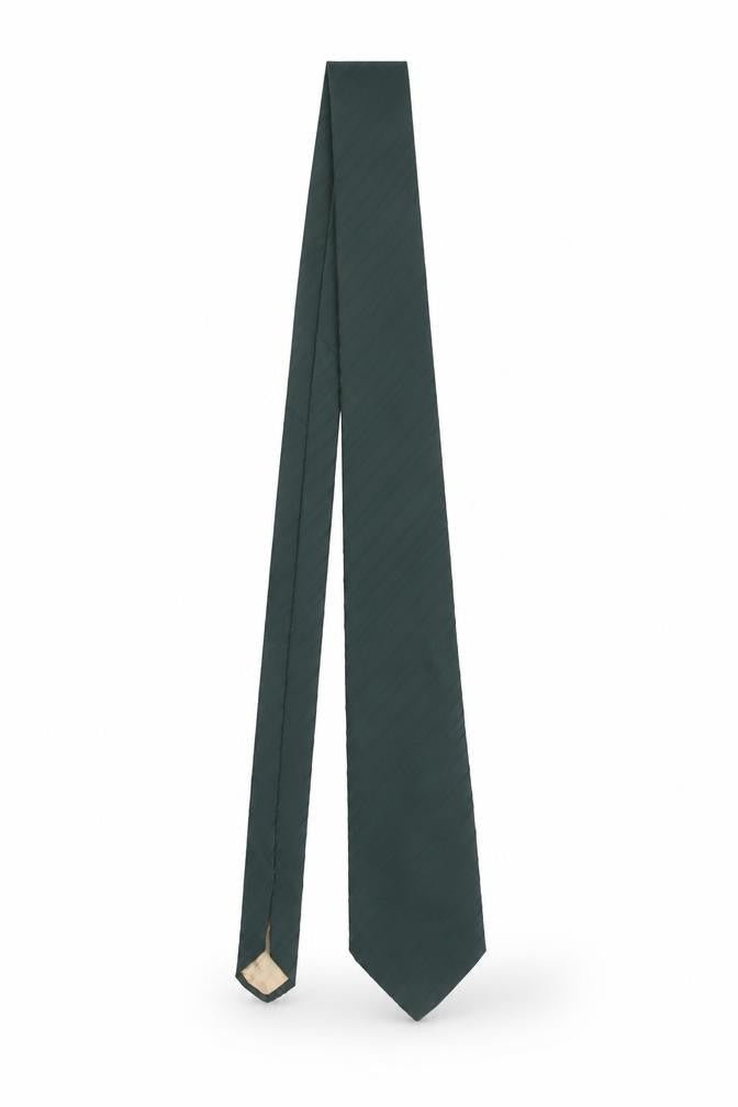 Hepworths Green Slim Striped Woven Polyester Men's Tie