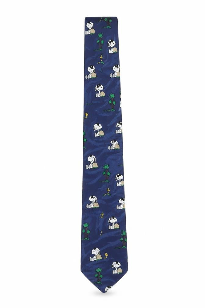 Berkertex Men’s Blue Cartoon Dog Pointed Tie 100% Polyester One Size