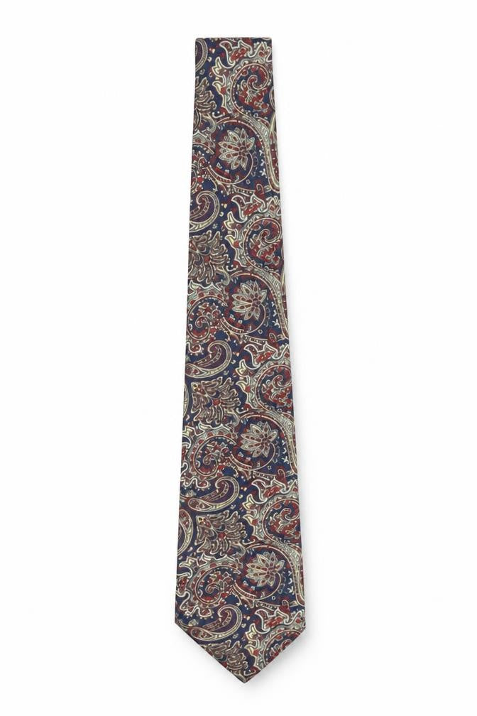Marks & Spencer St Michael Blue Paisley Woven Men's Vintage Tie