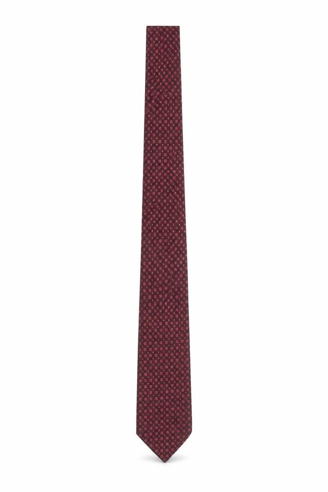 Canda Men's Burgundy Geometric Polyester Slim Tie