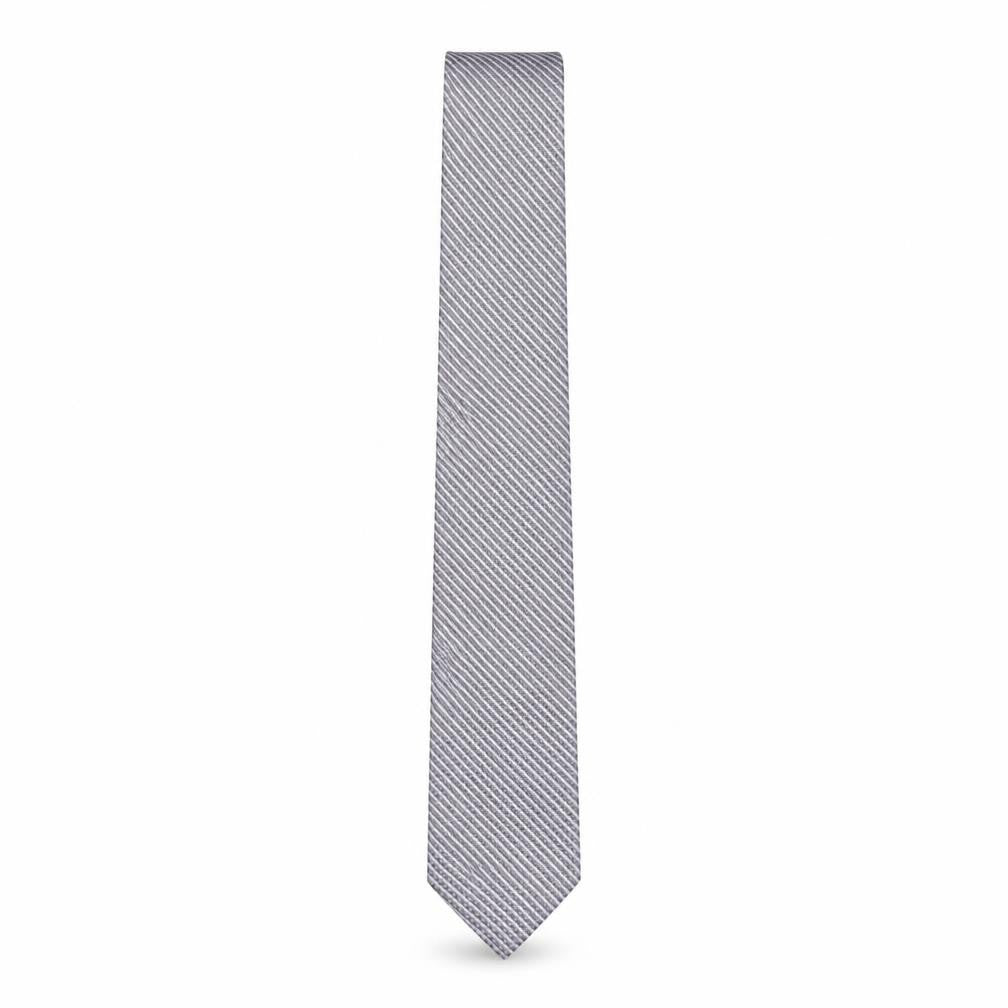 Wolsey Men's Grey Geometric Woven Slim Tie – One Size Polyester