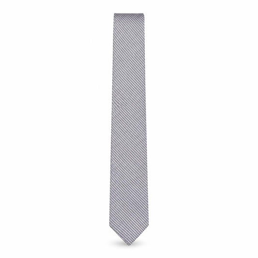 Wolsey Men's Grey Geometric Woven Slim Tie – One Size Polyester