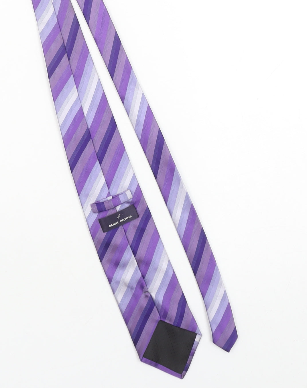 Daniel Hechter Men's Purple Striped Silk Slim Tie One Size