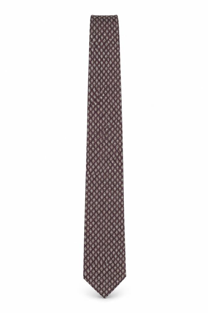 Woodbury Men's Burgundy Geometric Silk Tie Made in Italy 176cm