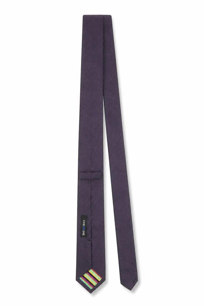 ONESIX5IVE5IVE Men's Purple Slim Tie Microfibre Designer Style 176