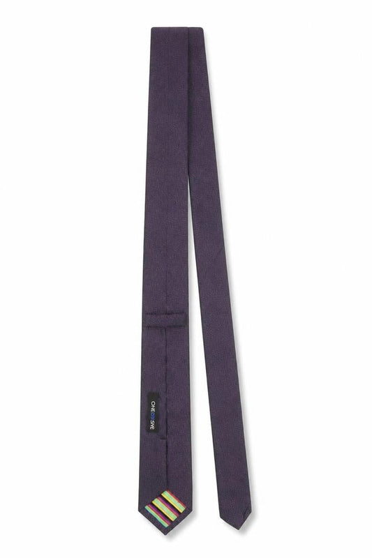 ONESIX5IVE5IVE Men's Purple Slim Tie Microfibre Designer Style 176