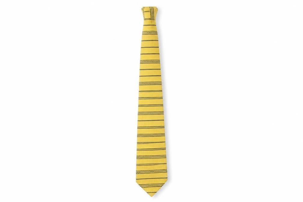 Marks & Spencer Men's Yellow Striped Tie Polyester Slim Style