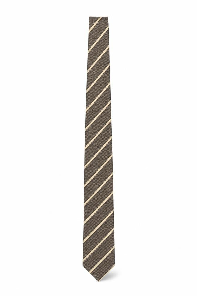 Skopes Men's Brown Striped Polyester Pointed Tie One Size