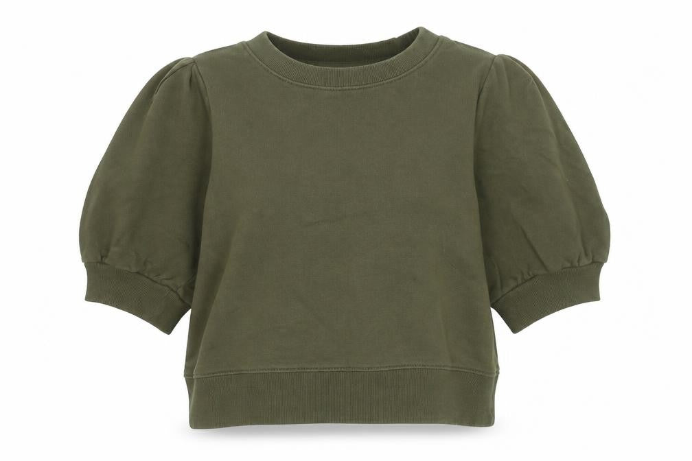 H&M Women's Khaki Green Short Sleeve Pullover Sweatshirt Size S