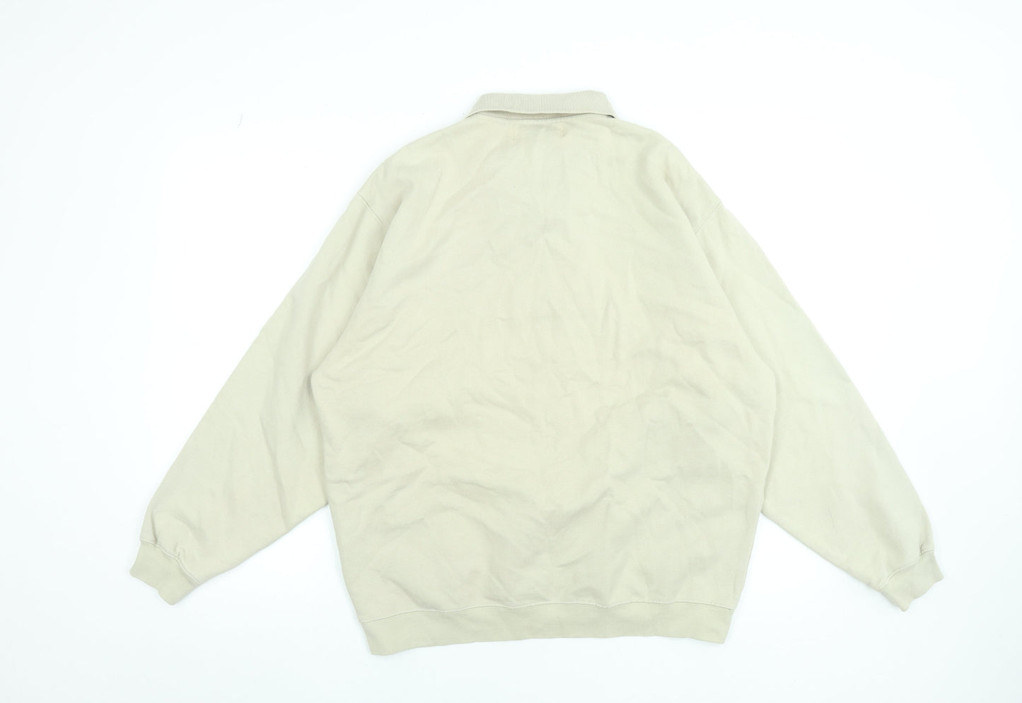 Country Trader Women’s Beige Henley Sweatshirt M Cotton Blend