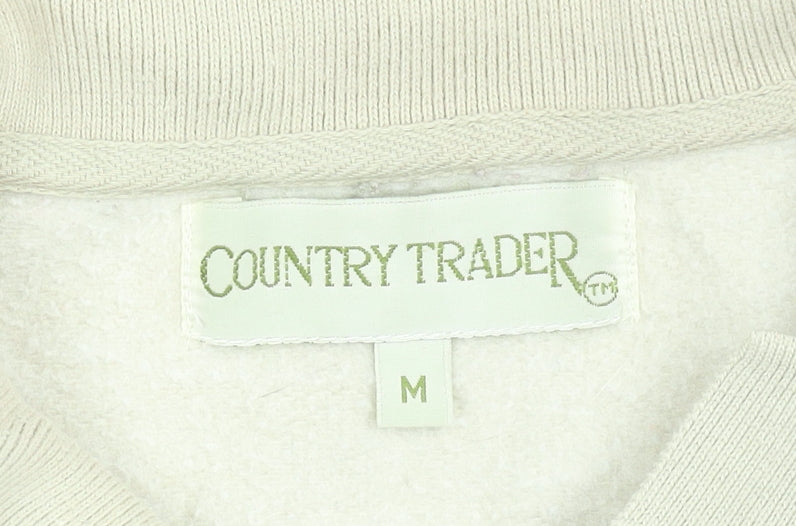 Country Trader Women’s Beige Henley Sweatshirt M Cotton Blend
