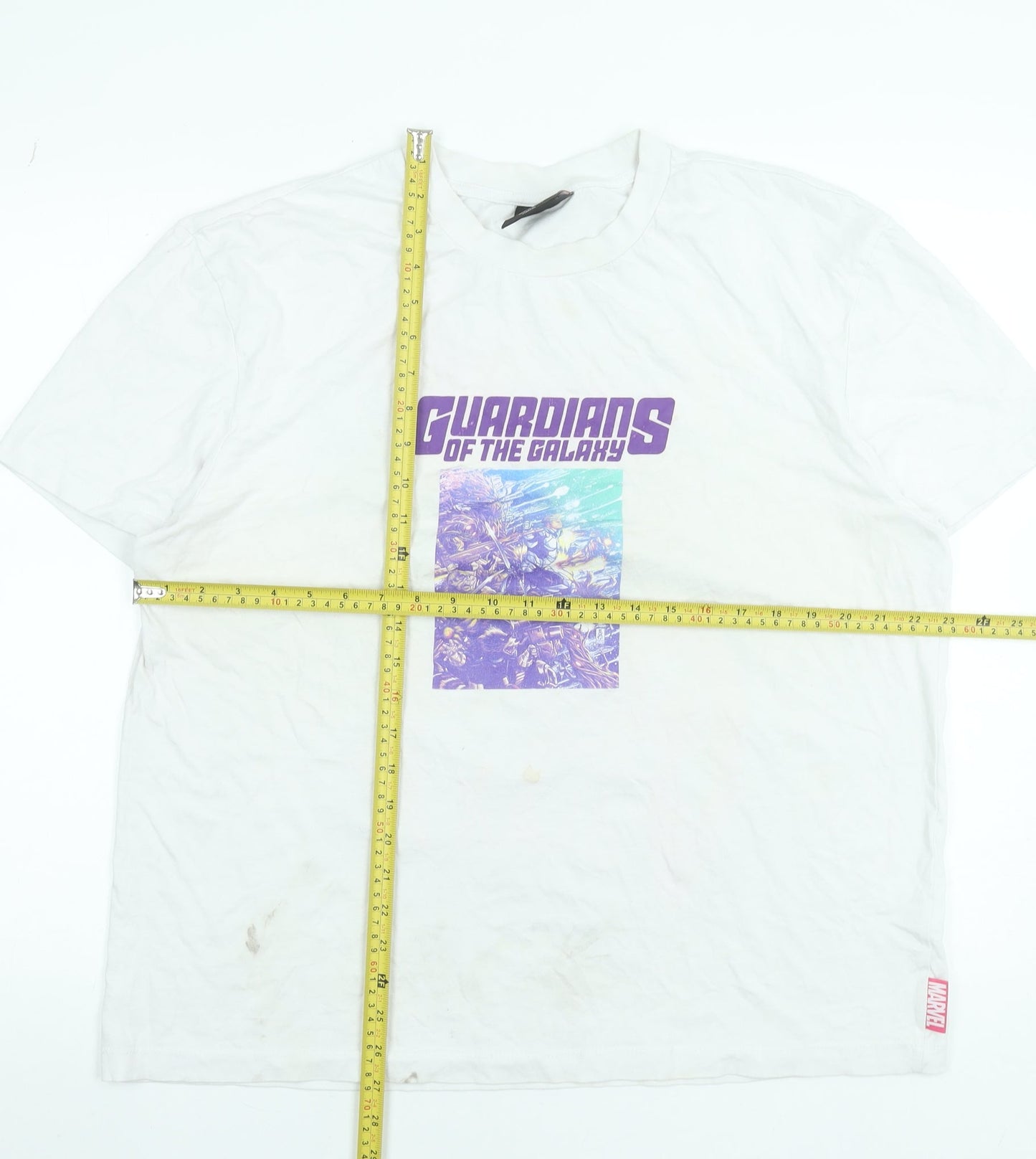 Marvel Men's White Guardians of the Galaxy Cotton L T-Shirt