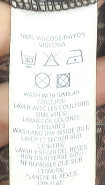 French Connection Women’s Multicoloured Paisley Sleeveless Belted Shirt Dress Size 6