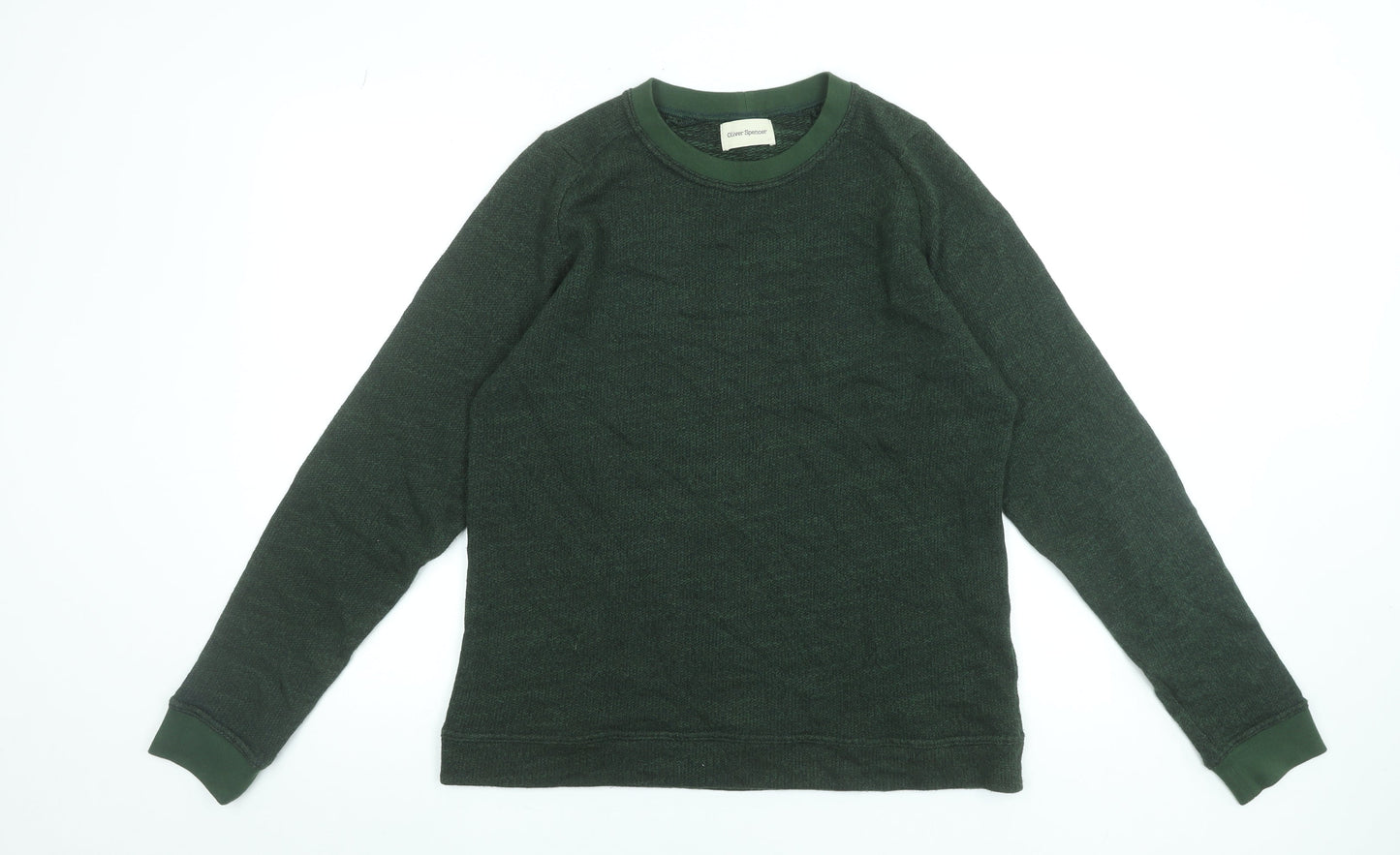 Oliver Spencer Women Green Cotton Viscose Crew Neck Jumper Size M