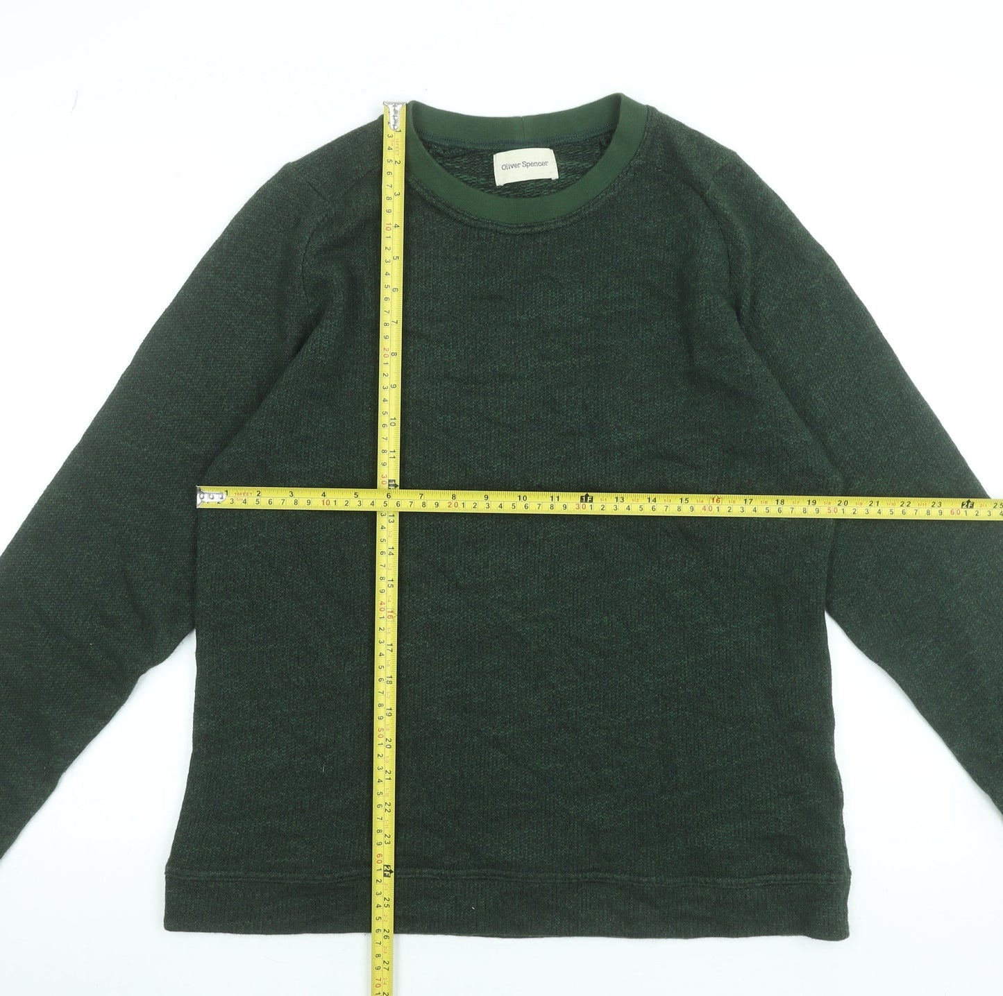 Oliver Spencer Women Green Cotton Viscose Crew Neck Jumper Size M