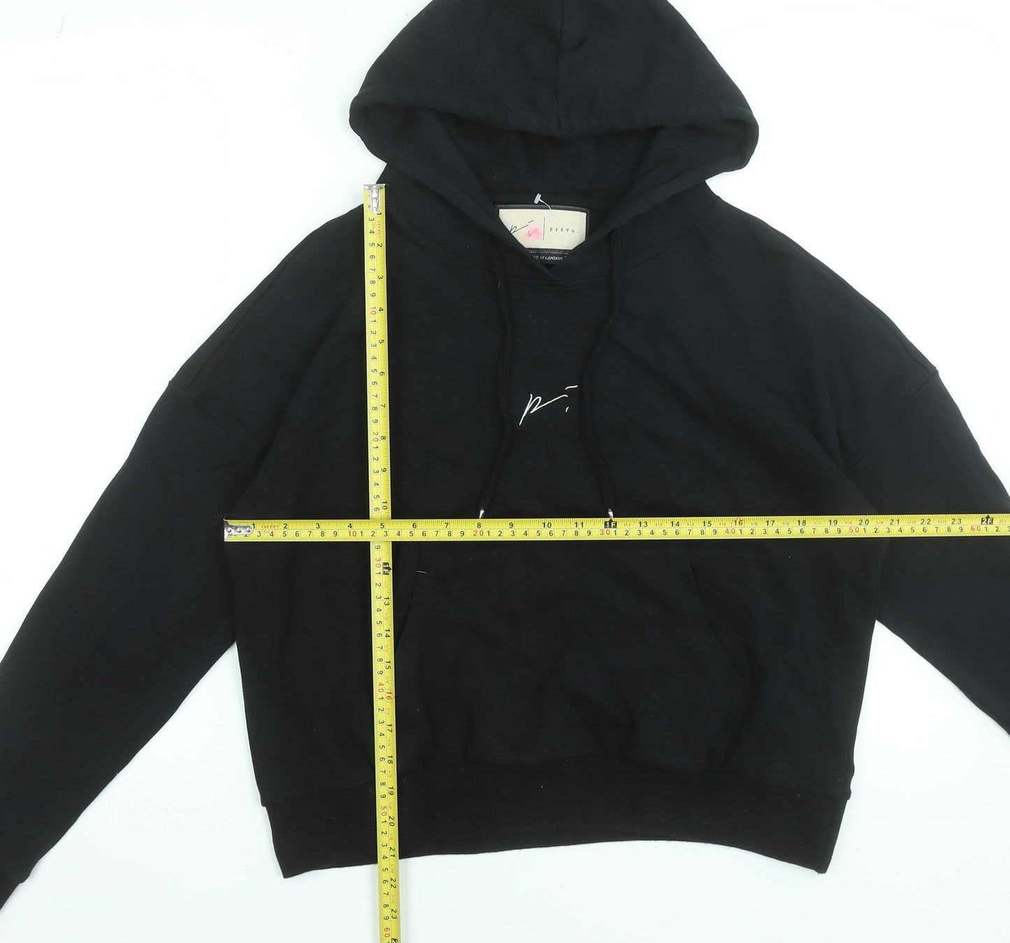 Prévu Women’s Black 100% Cotton Pullover Hoodie Size 6