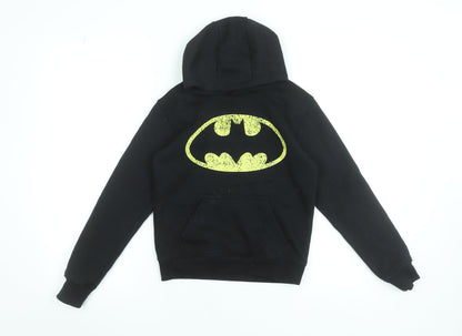 Preloved Batman Boys Black Hoodie 7-8 Years Pullover Graphic Print Sweatshirt - Front