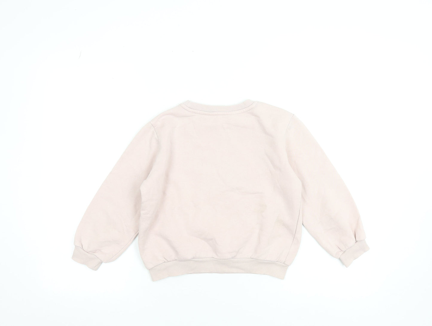 H&M Girls Pink Unicorn Sequin Pullover Sweatshirt 7-8 Years