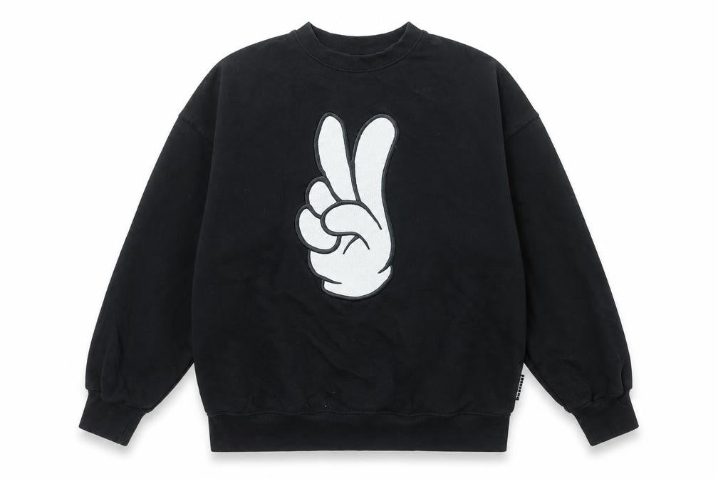Molo Boys Black Cotton Crew Neck Pullover Sweatshirt Size 146